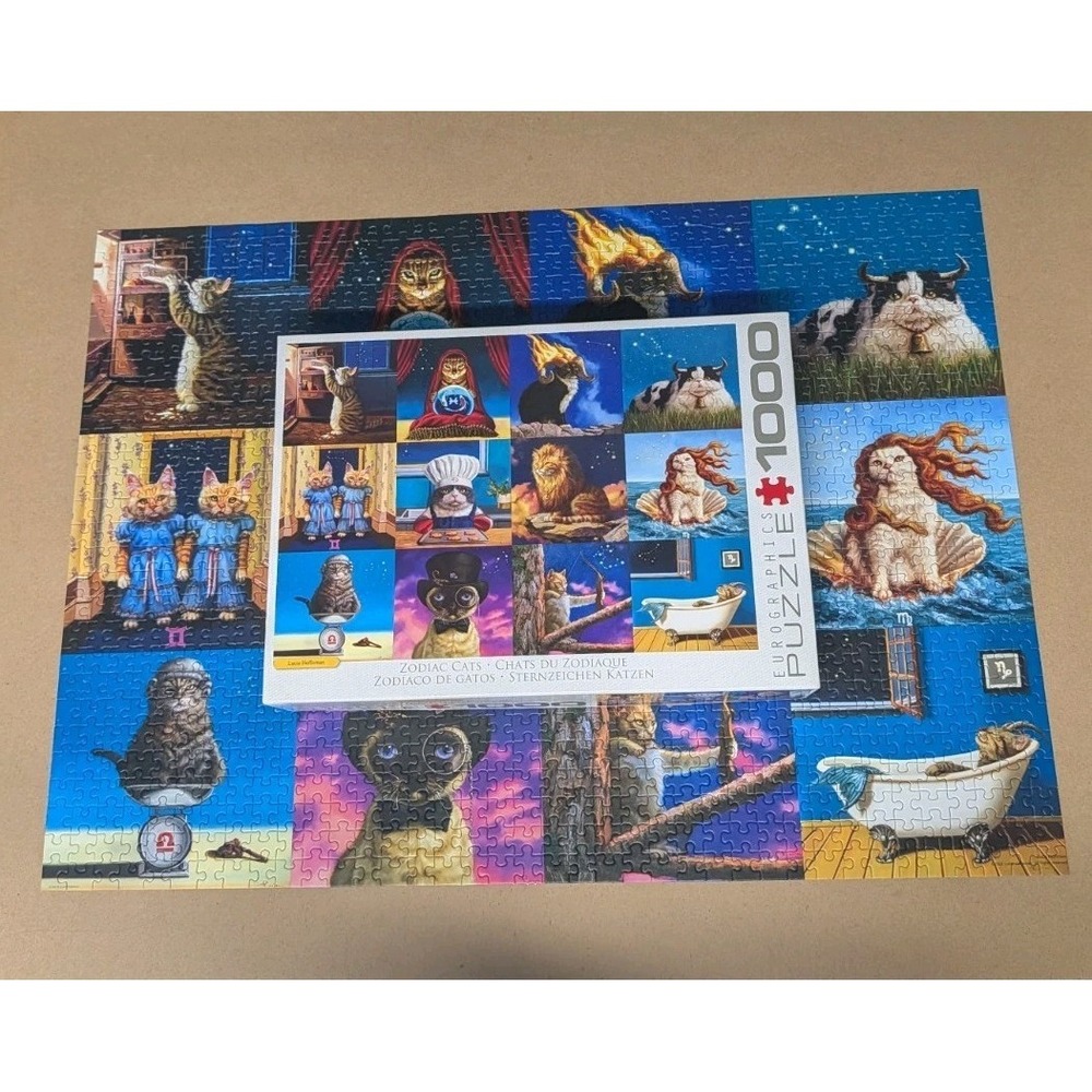 Lucia Heffernan Eurographics 1000 Piece Jigsaw Puzzle Zodiac‎ Cats